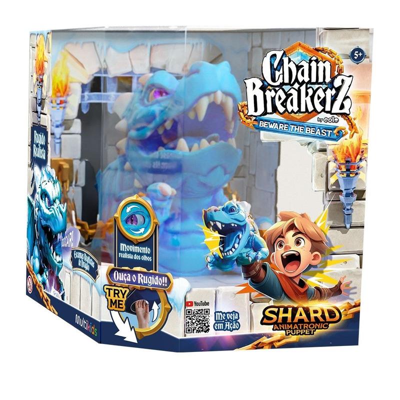 Brinquedo Fantoche de Plastico Dragão Shard com Som e Animação